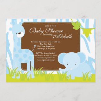 Niedlicher Jungle Safari Kinderdusche Einladung