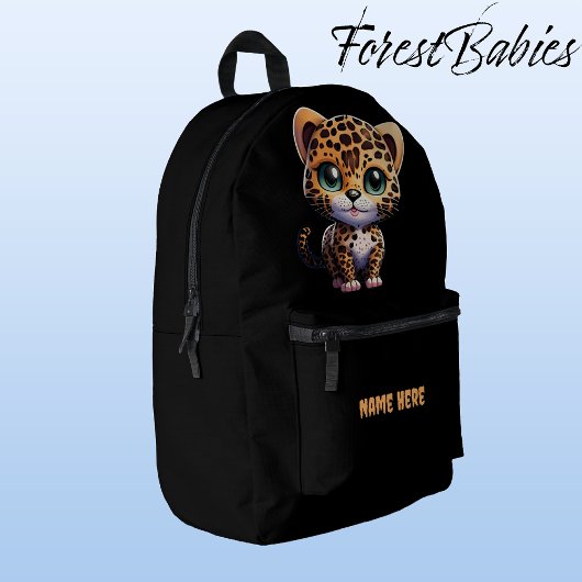 Niedlicher Jungle Safari Leopard Kid Cartoon Grafi Bedruckter Rucksack