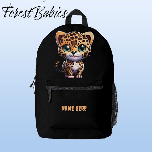 Niedlicher Jungle Safari Leopard Kid Cartoon Grafi Bedruckter Rucksack