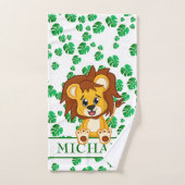 Niedlicher Jungle Safari Lion Animal Kids Badhandtuch Set (Handtuch)