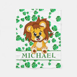 Niedlicher Jungle Safari Lion Animal Kids Fleecedecke