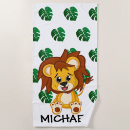 Niedlicher Jungle Safari Lion Animal Kids Strandtuch