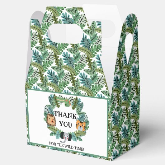 Niedlicher Jungle Safari Lion Tiger Elephant Gebur Geschenkschachtel (Geöffnet)