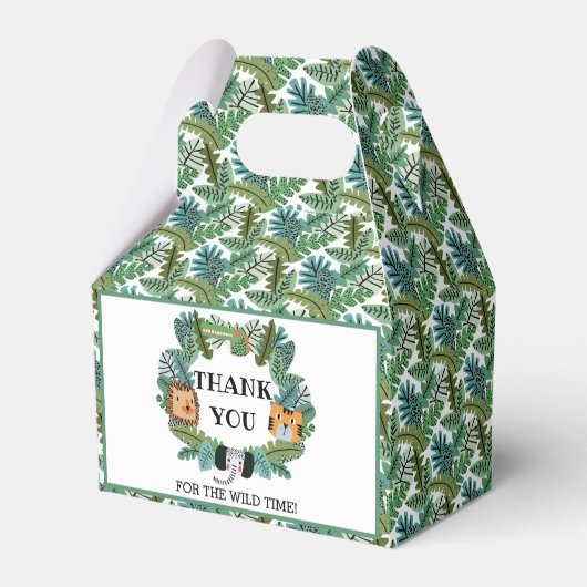 Niedlicher Jungle Safari Lion Tiger Elephant Gebur Geschenkschachtel (Vorderseite)