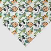 Niedlicher Jungle Safari Lion Tiger Elephant Gesch Seidenpapier (Ausschnitt)