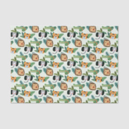 Niedlicher Jungle Safari Lion Tiger Elephant Gesch Seidenpapier