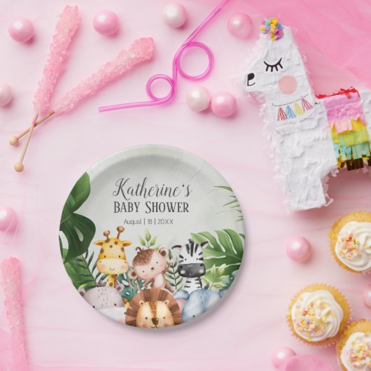 Niedlicher Jungle Safari-Tierwald Pappteller (Party)