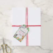 Niedlicher Jungle Safari Tropischer Blumenkoffer Geschenkanhänger (Mit Garn)