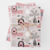 Niedlicher Jungle-Tierlion Geschenkpapier Set (Beispiel)