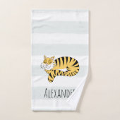 Niedlicher Jungle Tiger mit Namenskindern Badhandtuch Set (Handtuch)