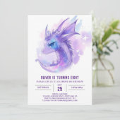 Niedlicher Jungs Drachenquest Geburtstag Einladung (Stehend Vorderseite)