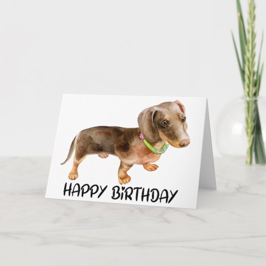 Niedlicher Jungtier Hund Lover Dackel Geburtstag Karte (Vorderseite)