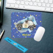 Niedlicher K-9 Hund in einem Polizeiwagen Mousepad