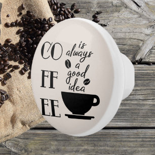niedlicher Kaffee Bar Liebhaber Dekoration Keramik Keramikknauf