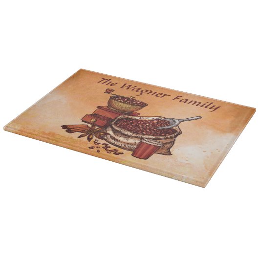 niedlicher Kaffee Bar Name Schneidebrett (Ecke)