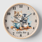 Niedlicher Kaffee-Bar Uhr (Vorderseite)