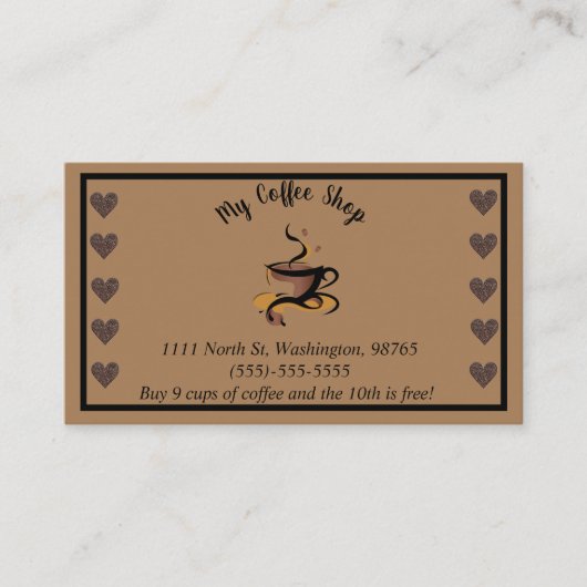 Niedlicher Kaffee Beer Shop Visitenkarte (Vorderseite)