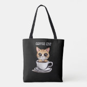 Niedlicher Kaffee Chat Personalisiert Funny Tote T Tasche (Rückseite)