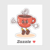Niedlicher Kaffee-Cup Aufkleber (Blatt)
