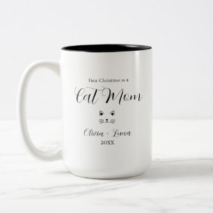 Niedlicher Kaffee-Cup für Kittenliebhaber Zweifarbige Tasse