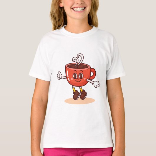 Niedlicher Kaffee-Cup T-Shirt (Vorderseite)