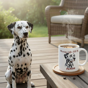 Niedlicher Kaffee-Dalmatiner am Schwarzen Morgen P Kaffeetasse