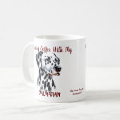 Niedlicher Kaffee-Dalmatiner am Schwarzen Morgen P Kaffeetasse (Vorderseite Links)