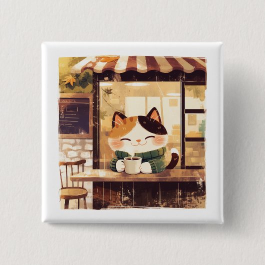 Niedlicher Kaffee im gemütlichen Café Button (Vorderseite)