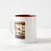 Niedlicher Kaffee im gemütlichen Café Zweifarbige Tasse (Vorderseite Links)