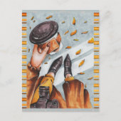 Niedlicher Kaffee Künstlerischer Herbstfall Postkarte (Vorderseite)