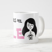 Niedlicher Kaffee lässt mich lächeln Jumbo-Tasse (Vorderseite Rechts)