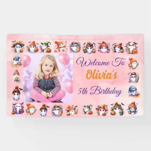 Niedlicher Kaffee Lover Ghost Banner für Kinder zu (Horizontal)