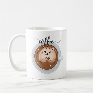 Niedlicher Kaffee mit Katze Latte Individuelle Nam Kaffeetasse