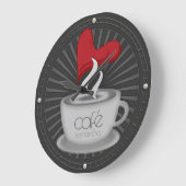 Niedlicher Kaffee mit Liebe Café Küchen-Wand-Dekor Große Wanduhr (Winkel)