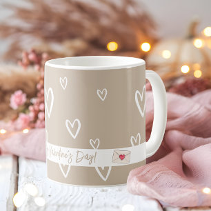 Niedlicher Kaffee mit weißem Herzmuster Kaffeetasse