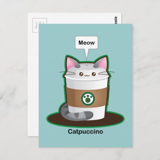 Niedlicher Kaffee Postkarte (Vorne/Hinten)