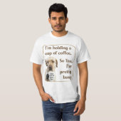 Niedlicher Kaffee-Trinken Labrador-T - Shirt (Vorne ganz)