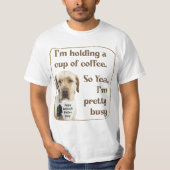 Niedlicher Kaffee-Trinken Labrador-T - Shirt (Vorderseite)