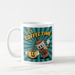 Niedlicher Kaffee und französisches Pressedesign - Kaffeetasse