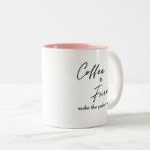 Niedlicher Kaffee und Freunde - perfekte Mischung Zweifarbige Tasse (VorderseiteRechts)