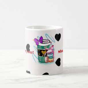 Niedlicher Kaffee und Macarons personalisierte Feh Kaffeetasse