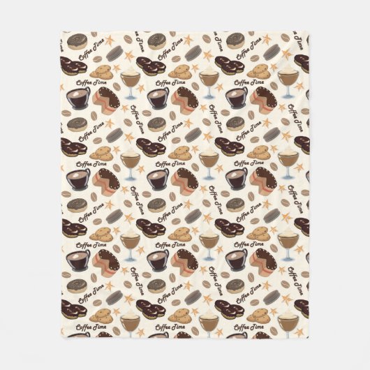 Niedlicher Kaffee und süße Liebhaber Fleecedecke (Vorderseite)