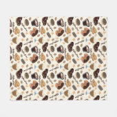 Niedlicher Kaffee und süße Liebhaber Fleecedecke (Vorderseite (Horizontal))