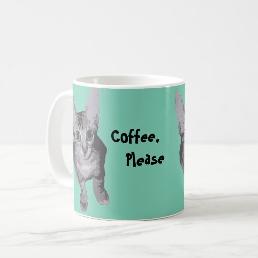Niedlicher Kaffeebitte Kitty Kaffeetasse (Vorderseite Links)