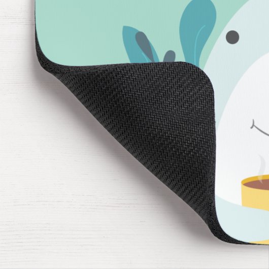 Niedlicher Kaffeehai Mousepad (Ecke)