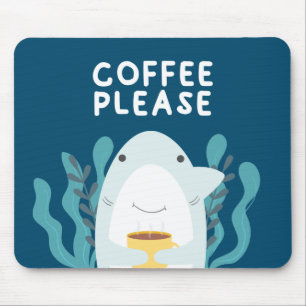 Niedlicher Kaffeehai Mousepad