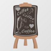 Niedlicher Kaffeehaus Fensterklammern Fensteraufkleber (Blatt)