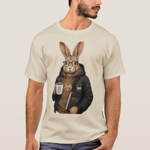Niedlicher Kaffeekaninchen Stilvolle Hasentier-K T-Shirt