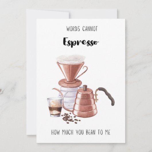 Niedlicher Kaffeekarte Espresso Valentinstag Feiertagskarte (Vorderseite)