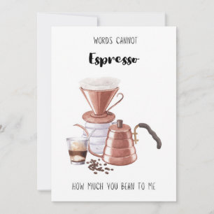 Niedlicher Kaffeekarte Espresso Valentinstag Feiertagskarte